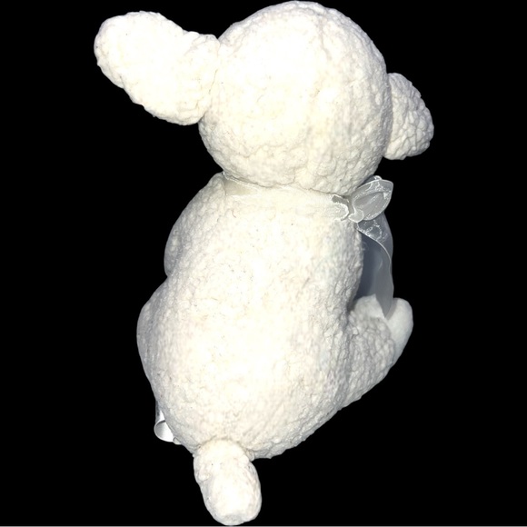 Costco Little Miracles Cuddle Up Lamb Sheep Cream Plush Baby White Bow Tie 10” - Picture 3 of 7